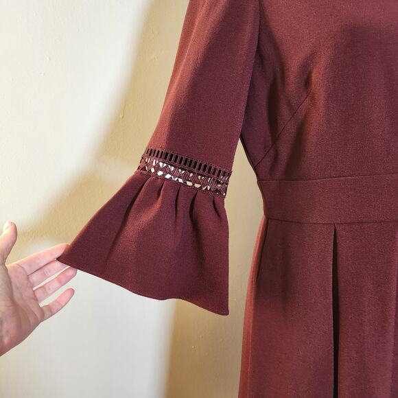 ELIZA J NWT Bell Sleeve Lace Inset Fit & Flare Dress, Size 12 - Picture 9 of 15